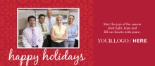 Red Floral Business Holiday Greeting Card