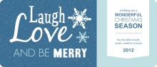 Blue and White Whimsical Christmas Card