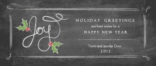 Holly Chalkboard Holiday Greeting Card