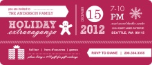 Burgundy and White Modern Holiday Party Invite