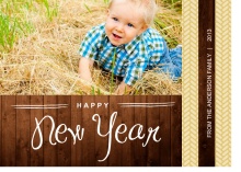  Wood Grain New Year Booklet Cards