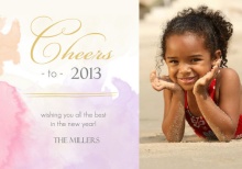 Purple Watercolor New Years Card