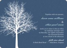 Navy Blue Winter Tree  Wedding Invite