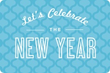 Retro Blue New Years Party Invitation