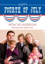 American Flag Banner Fourth of July Greeting