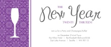 Purple and White New Years Party Invitation