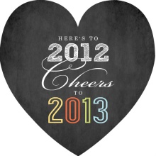 Chalkboard Heart New Years Invitation