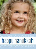 Blue and Gray Hanukkah Photo Card
