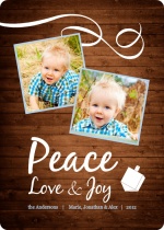 Rustic Peace  Hanukkah Photo Card