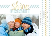 Gold and Blue Hanukkah Photo Card