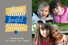 Blue and Gold Chanukah Photo Card