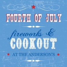 Blue and Red Western Fourth of July Invite