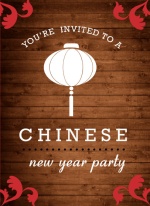 Rustic Chinese New Year Party Invite