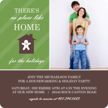 Green Stripes Holiday Housewarming Invitation