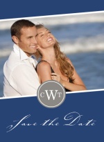 Navy and Gray Monogram Save the Date