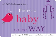 Little Birdie Purple Pregnancy Announcement