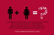 Red Icons Rhyming Pregnancy Announcement