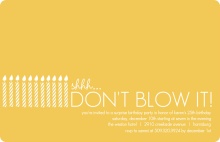 White Candles Golden Surprise Birthday Invitation