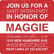 Red News Flash 16th Birthday Invitation