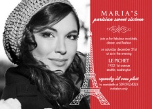 Red Paris Sweet Sixteen Birthday Invitation