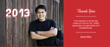 Red Outline  Graduation Thank You Card
