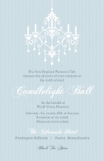 Blue Elegant Chandelier Corporate Event Invitation