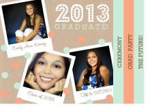 Graduation Invitation Coral Polaroid Booklet