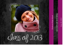Chalkboard and Purple  Graduation Announcement
