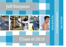 Graduation Announcement Blue Plaid Booklet