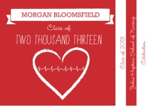 Graduation Invitation Red and White Nursing Booklet