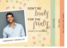 Birthday Invitation Rustic Yellow Confetti 