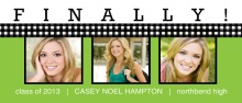 Graduation Announcement Green and Black