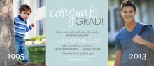 Graduation Invite Blue and Gray Congrats