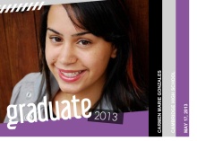 Graduation Invitation Purple Scrapbook Memories