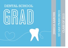 Graduation Invitation Blue and Gray Tooth Dental Booklet