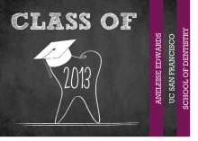 Graduation Invitation Chalkboard Tooth Dental Booklet