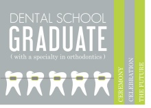 Graduation Invitation Gray and Green Dentist Graduation