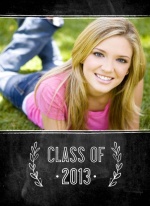 Graduation Announcement Chalkboard Mint Green Floral Timeline