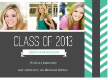 Graduation Announcement Charcoal and Teal Photo Booklet