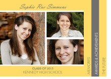 Graduation Announcement Yellow and Gray Photo Booklet