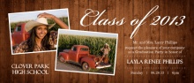 Graduation Invitation Rustic Wood Grain Collage