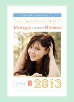 Graduation Announcement Mint Block Type