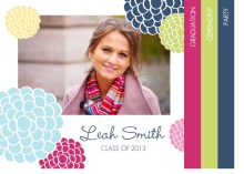 Graduation Invitation Multi Color Floral