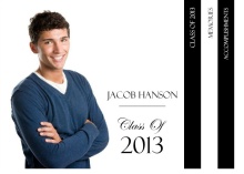 Graduation Announcement Classic Black and White Booklet