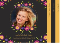 Graduation Invitation Slate Floral Booklet