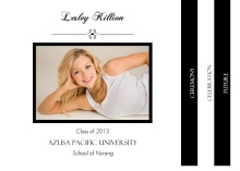 Nursing Graduation Announcement Simple Black and White Booklet