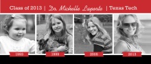 Graduationg Announcement Red Black and White Timeline