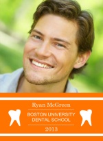 Orange and White Dental Graduation Quadfold