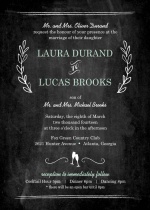 Wedding Invitation Chalkboard Mint Green Floral