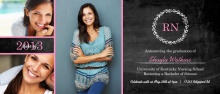 Nursing School Graduation Invitaiton Chalkboard Monogram